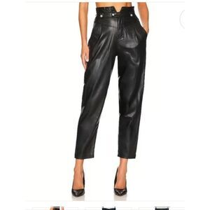 Blank NYC Black Faux Leather High-Waist Ankle Pants
